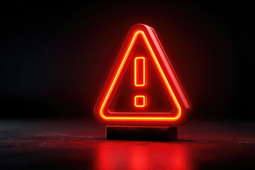 Hacking Concept. Attention warning attacker alert sign with exclamation mark on dark red background.Security protection Concept