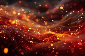 Fototapeta premium Abstract Texture of Glowing Flames with Sparkling Particles in Motion
