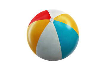 Vibrant 3D beach ball summer icon on transparent background &mdash; high‑resolution PNG cutout ideal for playful vacation design, kids pool party graphics, and sunny holiday marketing visuals