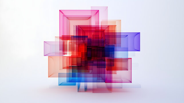 Abstract Data Flow Art Vibrant abstract geometric shapes layering. Glitch-Inspired Compression Visuals Minimalist Tech Code Aesthetic
