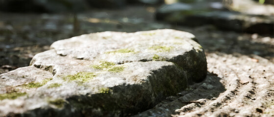Stone with moss is a simple freehand background