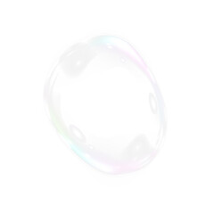 Obraz premium Bubble, transparent, glossy, round, light — colorful PNG bubble with realistic reflections. PNG Overlay on transparent background for clean, soft, air or water-themed compositions and designs