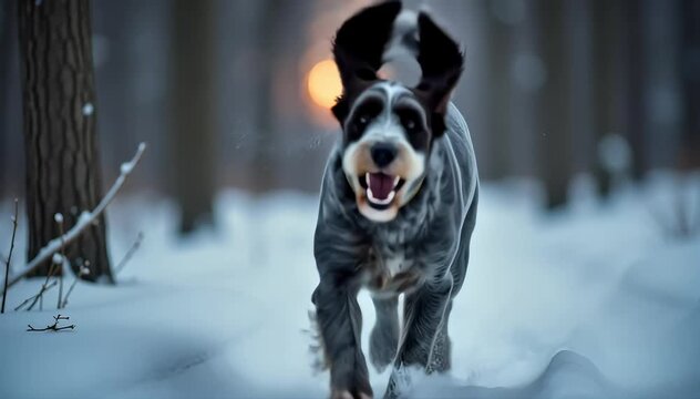 German wirehaired pointer laughing with cheerful yips