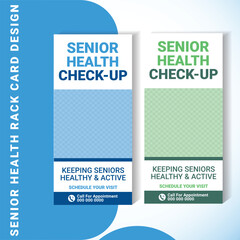 Senior Health Check-Up Rack Card Template &ndash; Medical Design for Elderly Wellness Promotion