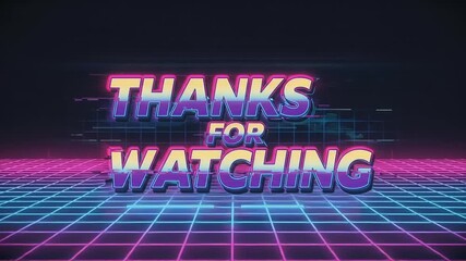 Retro thanks graphic for watching video - Powered by Adobe