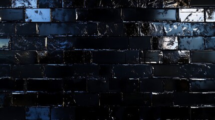 Old red brick wall with rough textured surface background having polished reflecting surface
