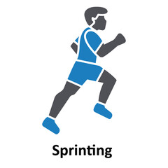 Sprinting Vector Icon which can easily modify or edit