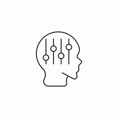 brain settings control icon sign vector