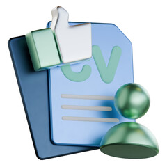 CV document 3d icon colorful design
