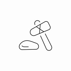 hammer and rock icon sign vector