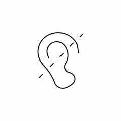 impaired hearing ear icon sign vector
