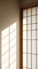 The sun shines through the window into the Japanese-style Hefeng Tea room