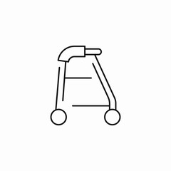 medical walker aid icon sign vector