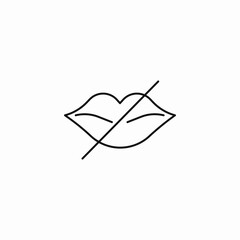 mute lips silent icon sign vector