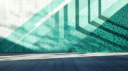 Abstract blue wave background with smooth flowing lines and water-inspired design on an urban mural wall