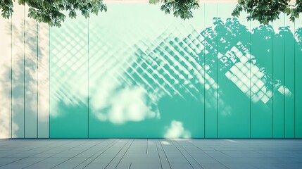 Abstract blue wave background with smooth flowing lines and water-inspired design on an urban mural wall