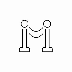 red carpet barrier icon sign vector