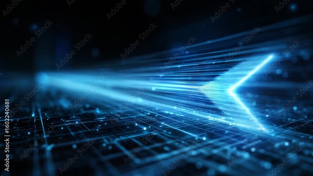 Poster digital frontier: a captivating, futuristic composition of interconnected pathways and an illuminate