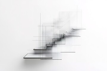 Sleek and minimalist financial data visualization showcasing an upward trending digital chart against a crisp white backdrop