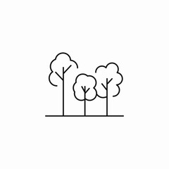 three small trees icon sign vector