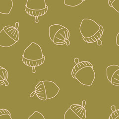 Outline Nut Vector Seamless Pattern Background for Surface Print Fabric Fashion Wrapping