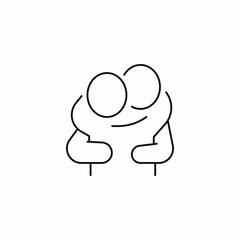 two people hugging icon sign vector