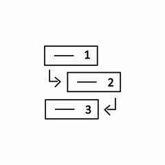 workflow process steps icon sign vector