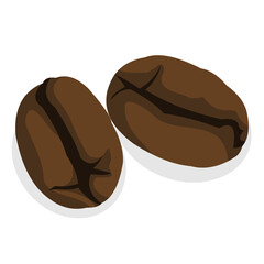 Vector illustration of two black coffee beans