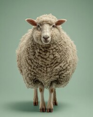 Majestic Standing Sheep in Studio Shot