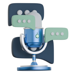 Public speaking mic 3d icon colorful design