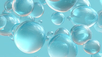 Floating bubbles cluster in pale blue energetic and whimsical for children&acirc;&euro;&trade;s content