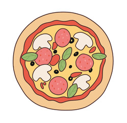 pizza on a white background