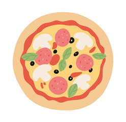 pizza on a white background