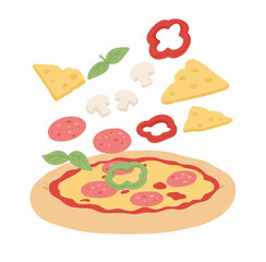 pizza on a white background