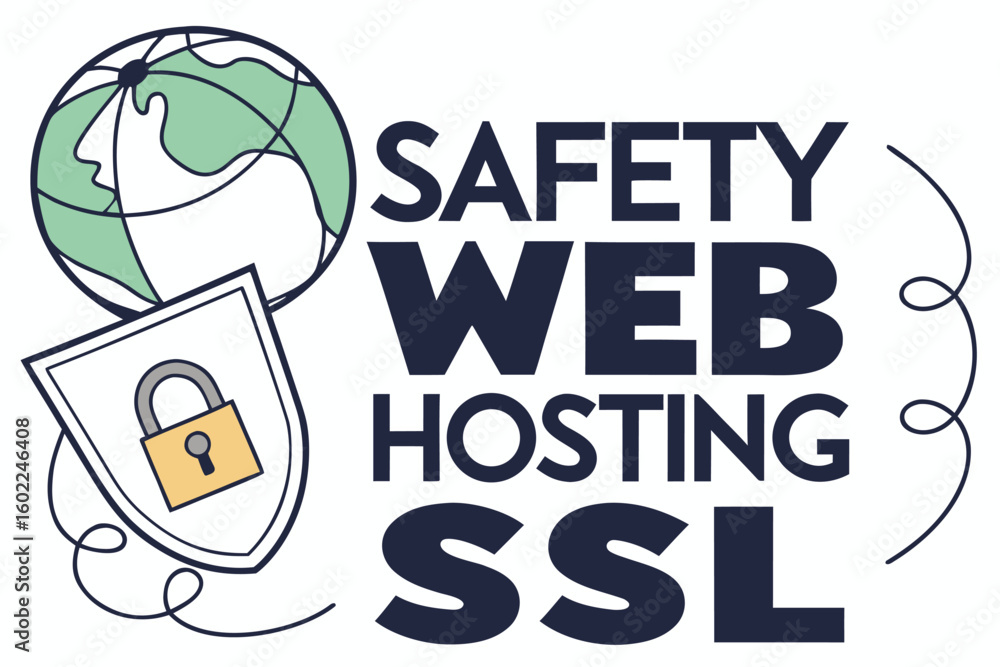 Aufkleber secure web hosting services featuring ssl protection and a global presence for online safety and rel