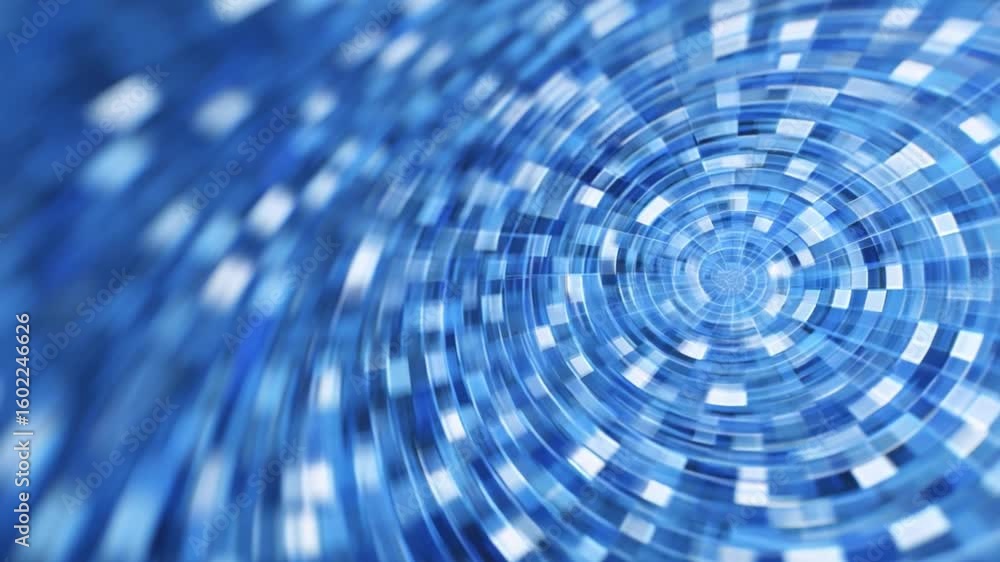 Poster digital tunnel: abstract illustration of a digitally rendered tunnel, showcasing interconnectedness,