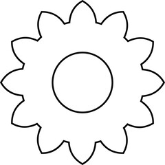 The image displays of simple stylized icon flower and geometric shapes likely part of turbines and vector illustration or graphic design. commonly used for creating logos patterns decorative element