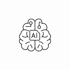 artificial intelligence brain icon sign vector
