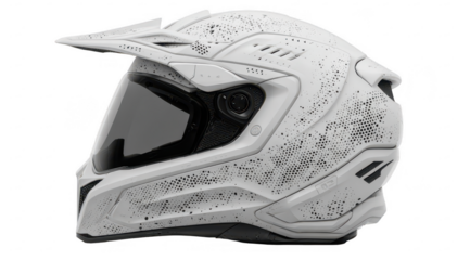 White motocross helmet with textured design