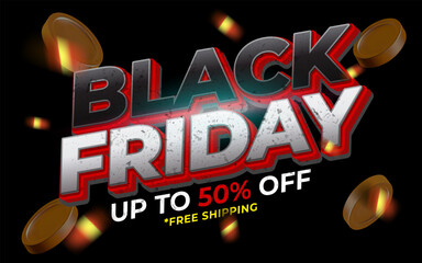 Promotional banner design black friday with discount details