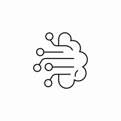 cloud processing lines icon sign vector