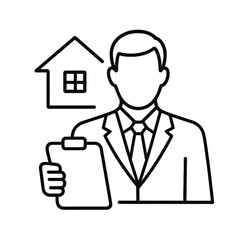 Fototapeta premium Real Estate Agent with Clipboard icon transparent background