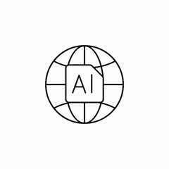 global artificial intelligence icon sign vector