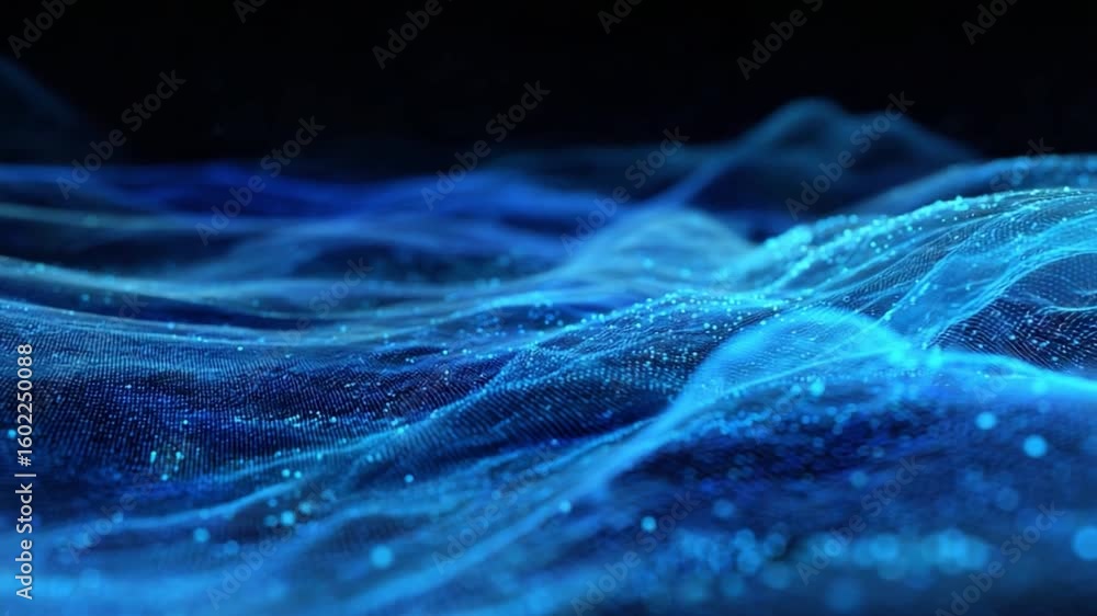 Aufkleber glowing oceanic waves: abstract, ethereal representation of luminous oceanic waves with a textured a