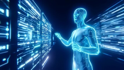 Person interacting with digital interface - Powered by Adobe