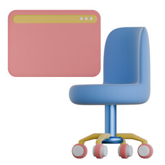 Ergonomic chair 3d icon colorful design