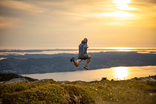 Man jumping in joy