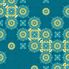 Oriental Geometric Luxury Ornament with Stroke Textured