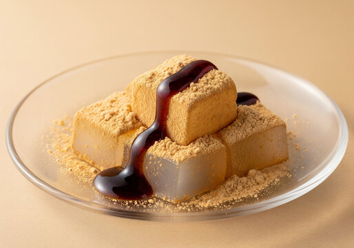 raditional Japanese Dessert Dusted with Kinako and Drizzled with Rich Kuromitsu Syrup.