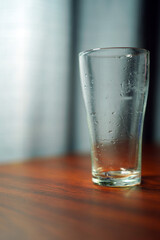empty glass of water cup on the table